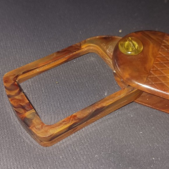 Vintage Brown Fold Out Pocket Magnifier Mint Condition - Picture 3 of 4